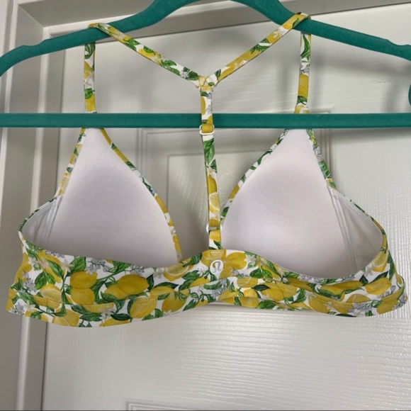 Lululemon  White Multi Deep Sea Swim Sun Soaker Bikini Lemon Print Size 6 - Picture 8 of 8